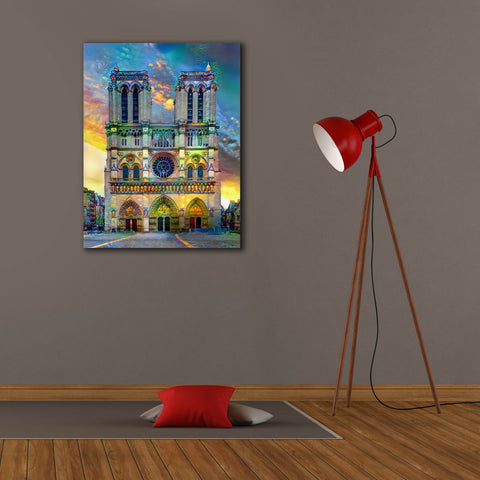 Image of 'Paris France Notre Dame Cathedral' by Pedro Gavidia, Canvas Wall Art,26 x 34