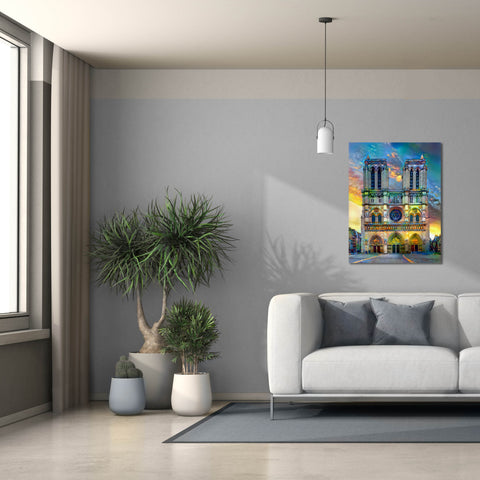 Image of 'Paris France Notre Dame Cathedral' by Pedro Gavidia, Canvas Wall Art,26 x 34