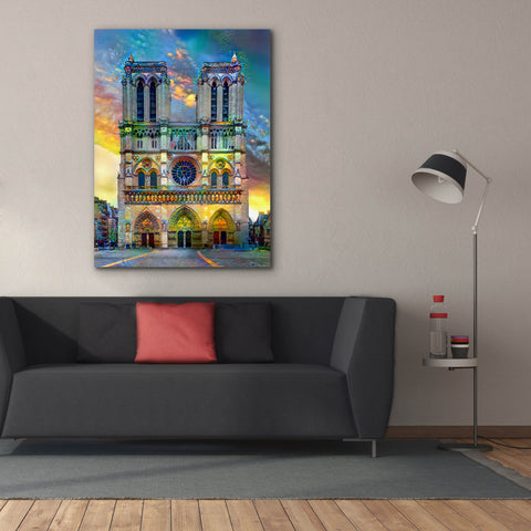 Image of 'Paris France Notre Dame Cathedral' by Pedro Gavidia, Canvas Wall Art,40 x 54
