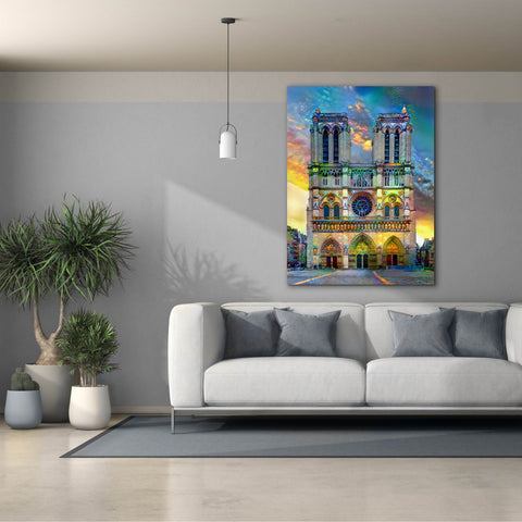 Image of 'Paris France Notre Dame Cathedral' by Pedro Gavidia, Canvas Wall Art,40 x 54