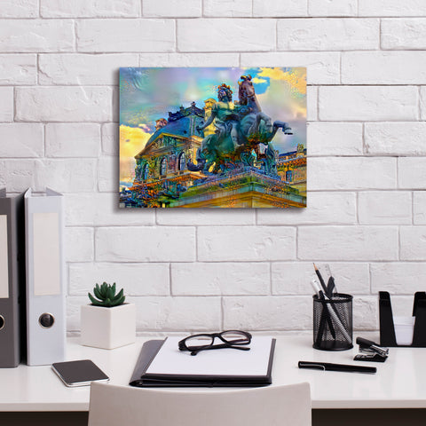 Image of 'Paris France Louvre Museum Statue of Louis XIV' by Pedro Gavidia, Canvas Wall Art,16 x 12