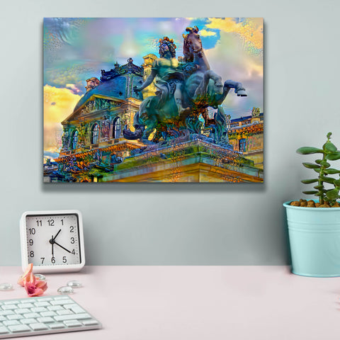 Image of 'Paris France Louvre Museum Statue of Louis XIV' by Pedro Gavidia, Canvas Wall Art,16 x 12
