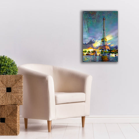 Image of 'Paris France Eiffel Tower' by Pedro Gavidia, Canvas Wall Art,18 x 26
