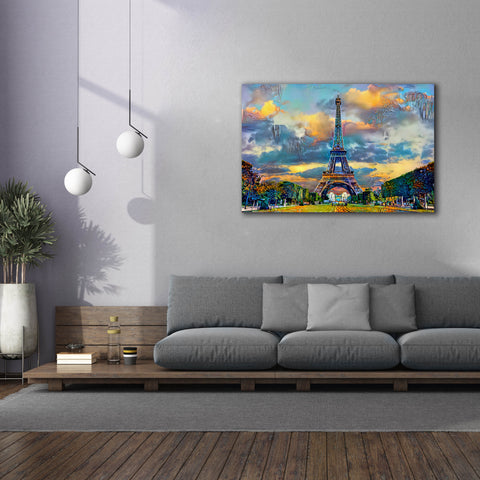 Image of 'Paris France Eiffel Tower from Champ de Mars' by Pedro Gavidia, Canvas Wall Art,60 x 40