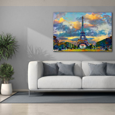 Image of 'Paris France Eiffel Tower from Champ de Mars' by Pedro Gavidia, Canvas Wall Art,60 x 40