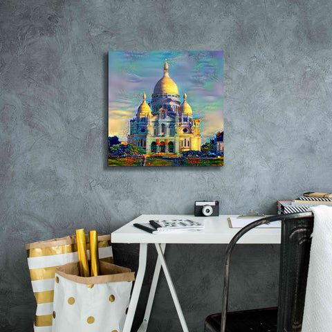 Image of 'Paris France Basilica of the Sacred Heart Sacre Coeur' by Pedro Gavidia, Canvas Wall Art,18 x 18