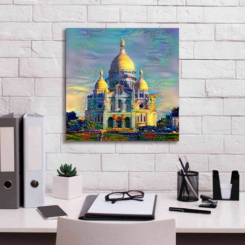 Image of 'Paris France Basilica of the Sacred Heart Sacre Coeur' by Pedro Gavidia, Canvas Wall Art,18 x 18