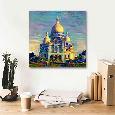 Image of 'Paris France Basilica of the Sacred Heart Sacre Coeur' by Pedro Gavidia, Canvas Wall Art,18 x 18
