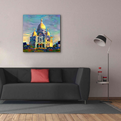 Image of 'Paris France Basilica of the Sacred Heart Sacre Coeur' by Pedro Gavidia, Canvas Wall Art,37 x 37