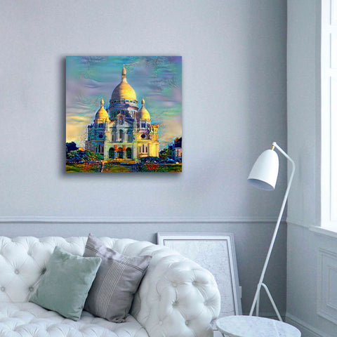 Image of 'Paris France Basilica of the Sacred Heart Sacre Coeur' by Pedro Gavidia, Canvas Wall Art,37 x 37