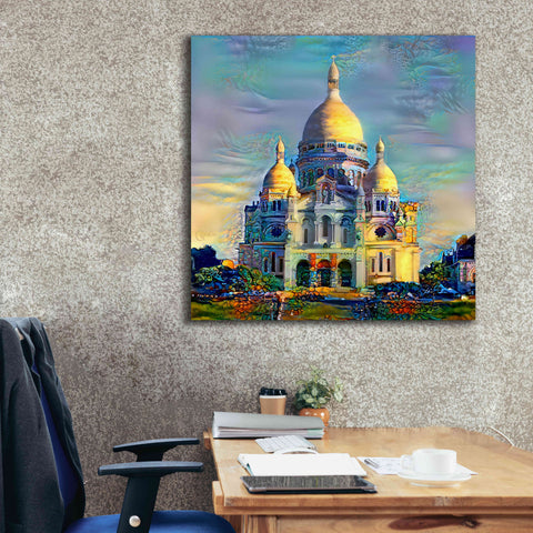 Image of 'Paris France Basilica of the Sacred Heart Sacre Coeur' by Pedro Gavidia, Canvas Wall Art,37 x 37