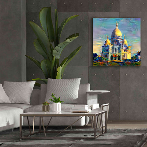 Image of 'Paris France Basilica of the Sacred Heart Sacre Coeur' by Pedro Gavidia, Canvas Wall Art,37 x 37