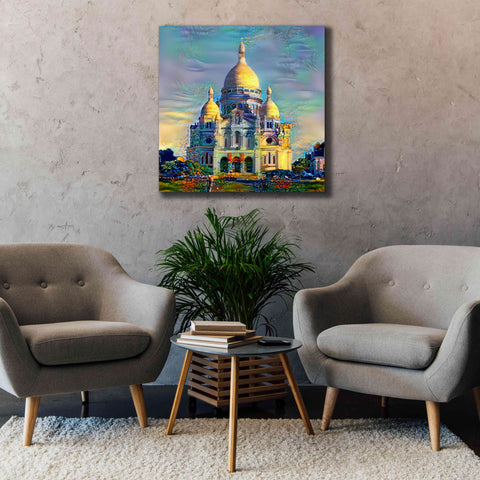 Image of 'Paris France Basilica of the Sacred Heart Sacre Coeur' by Pedro Gavidia, Canvas Wall Art,37 x 37