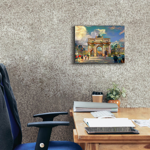 Image of 'Paris France Arch of Carrousel' by Pedro Gavidia, Canvas Wall Art,16 x 12