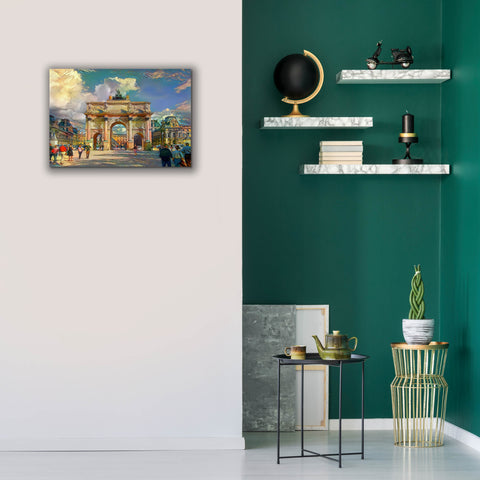 Image of 'Paris France Arch of Carrousel' by Pedro Gavidia, Canvas Wall Art,26 x 18