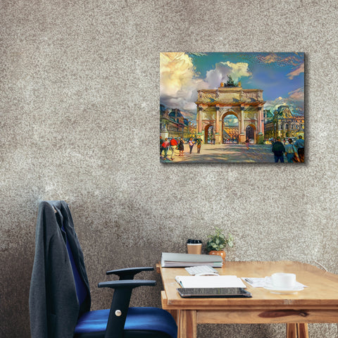 Image of 'Paris France Arch of Carrousel' by Pedro Gavidia, Canvas Wall Art,34 x 26