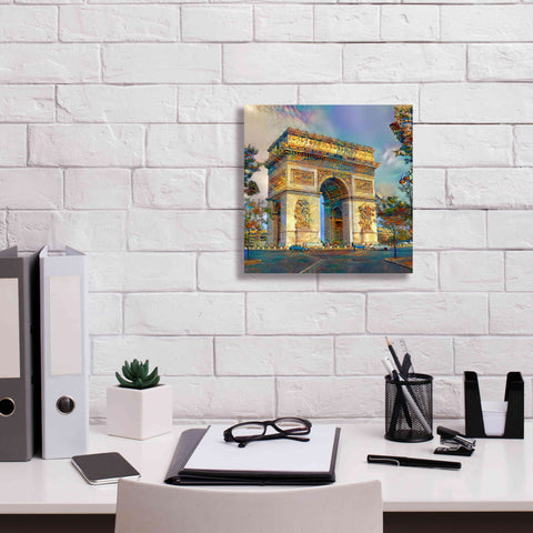 Image of 'Paris France Arc de Triomphe' by Pedro Gavidia, Canvas Wall Art,12 x 12