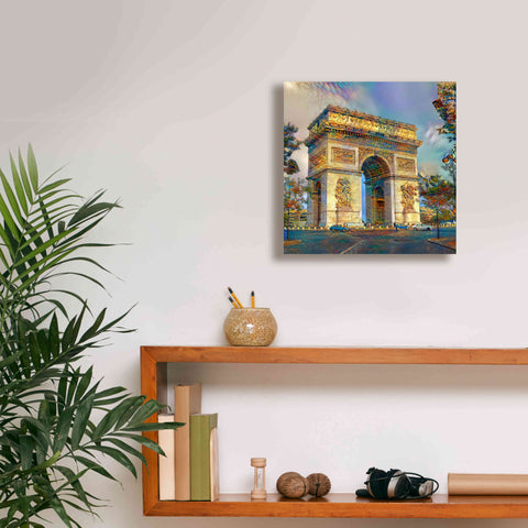 Image of 'Paris France Arc de Triomphe' by Pedro Gavidia, Canvas Wall Art,12 x 12