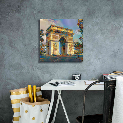 Image of 'Paris France Arc de Triomphe' by Pedro Gavidia, Canvas Wall Art,18 x 18