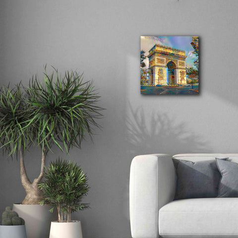 Image of 'Paris France Arc de Triomphe' by Pedro Gavidia, Canvas Wall Art,18 x 18