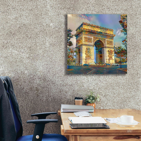 Image of 'Paris France Arc de Triomphe' by Pedro Gavidia, Canvas Wall Art,26 x 26