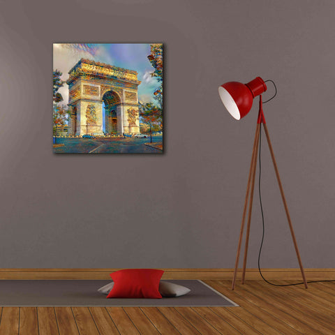 Image of 'Paris France Arc de Triomphe' by Pedro Gavidia, Canvas Wall Art,26 x 26