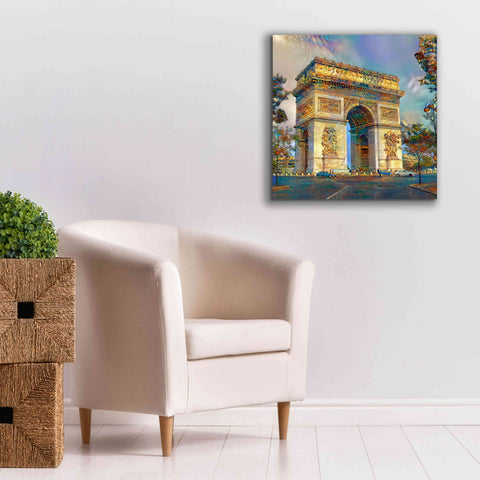 Image of 'Paris France Arc de Triomphe' by Pedro Gavidia, Canvas Wall Art,26 x 26