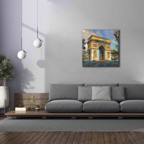 Image of 'Paris France Arc de Triomphe' by Pedro Gavidia, Canvas Wall Art,37 x 37