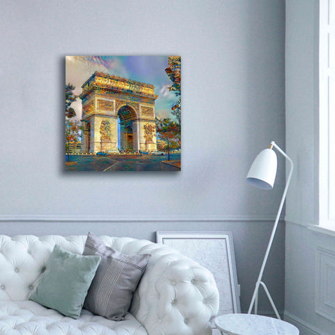 Image of 'Paris France Arc de Triomphe' by Pedro Gavidia, Canvas Wall Art,37 x 37