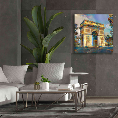 Image of 'Paris France Arc de Triomphe' by Pedro Gavidia, Canvas Wall Art,37 x 37