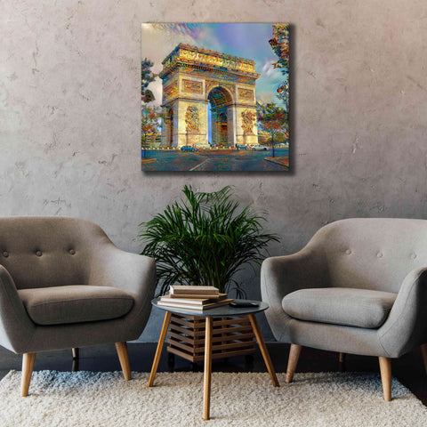Image of 'Paris France Arc de Triomphe' by Pedro Gavidia, Canvas Wall Art,37 x 37