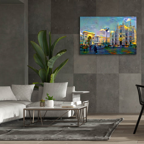 Image of 'Milan Italy Piazza del Duomo' by Pedro Gavidia, Canvas Wall Art,60 x 40