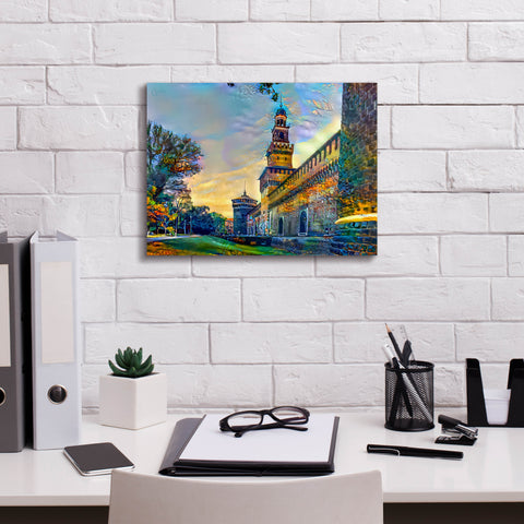 Image of 'Milan Italy Castello Sforzesco' by Pedro Gavidia, Canvas Wall Art,16 x 12