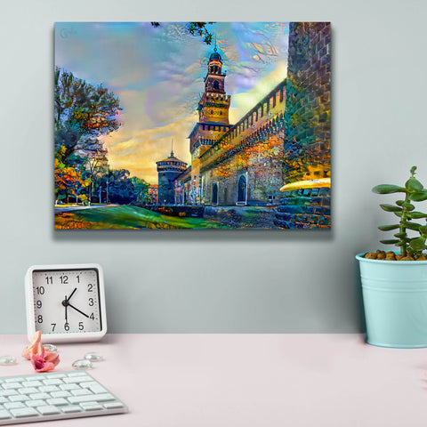 Image of 'Milan Italy Castello Sforzesco' by Pedro Gavidia, Canvas Wall Art,16 x 12