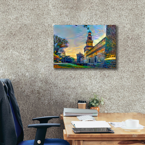 Image of 'Milan Italy Castello Sforzesco' by Pedro Gavidia, Canvas Wall Art,26 x 18