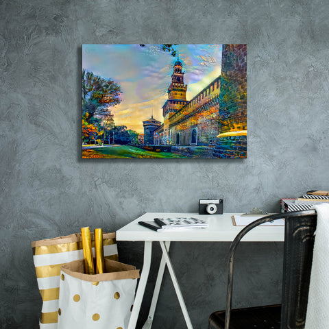 Image of 'Milan Italy Castello Sforzesco' by Pedro Gavidia, Canvas Wall Art,26 x 18