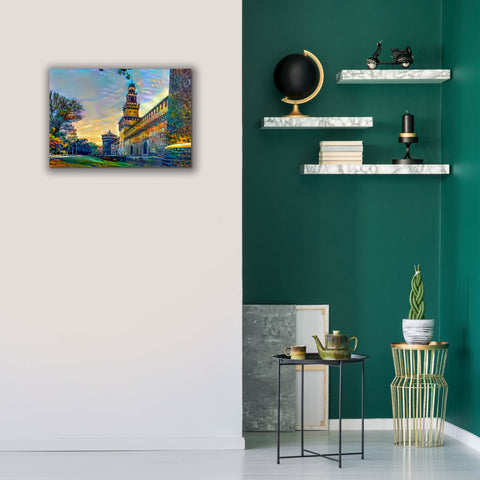 Image of 'Milan Italy Castello Sforzesco' by Pedro Gavidia, Canvas Wall Art,26 x 18