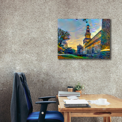 Image of 'Milan Italy Castello Sforzesco' by Pedro Gavidia, Canvas Wall Art,34 x 26