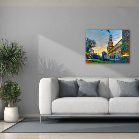 Image of 'Milan Italy Castello Sforzesco' by Pedro Gavidia, Canvas Wall Art,34 x 26