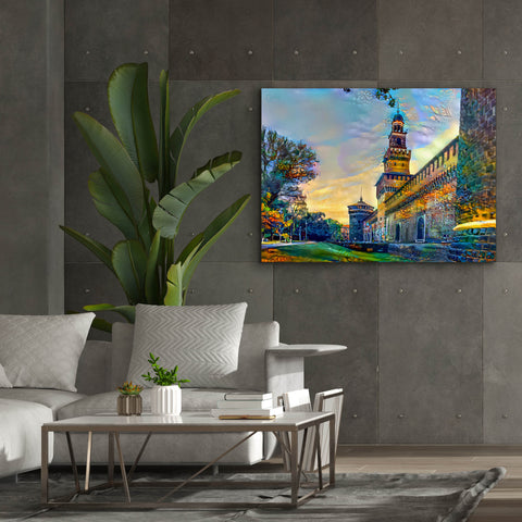 Image of 'Milan Italy Castello Sforzesco' by Pedro Gavidia, Canvas Wall Art,54 x 40