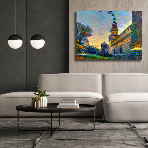 Image of 'Milan Italy Castello Sforzesco' by Pedro Gavidia, Canvas Wall Art,54 x 40