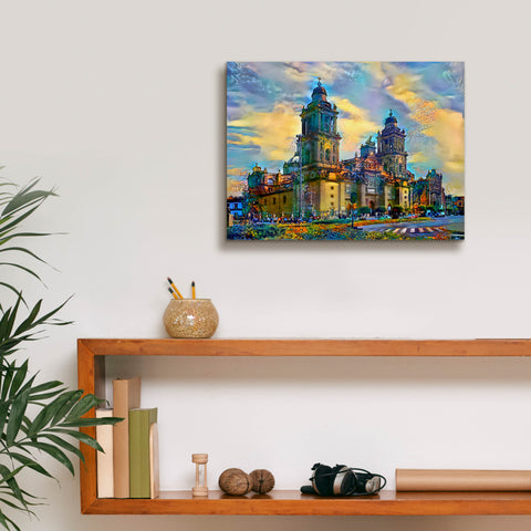 Image of 'Mexico City Metropolitan Cathedral' by Pedro Gavidia, Canvas Wall Art,16 x 12