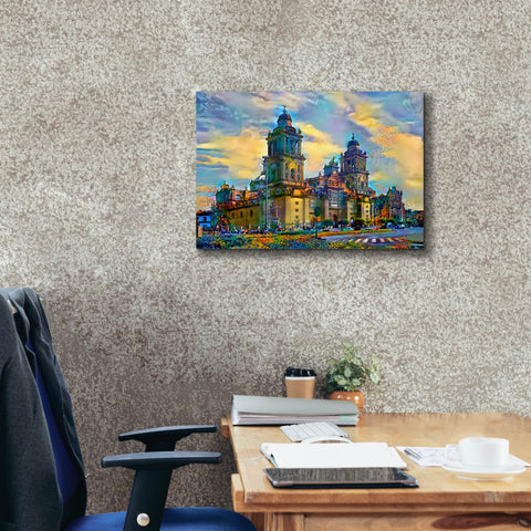 Image of 'Mexico City Metropolitan Cathedral' by Pedro Gavidia, Canvas Wall Art,26 x 18