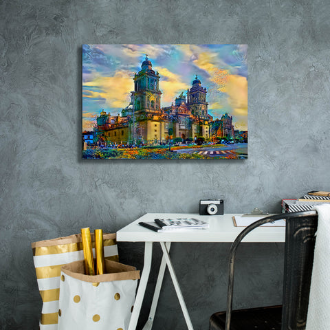 Image of 'Mexico City Metropolitan Cathedral' by Pedro Gavidia, Canvas Wall Art,26 x 18