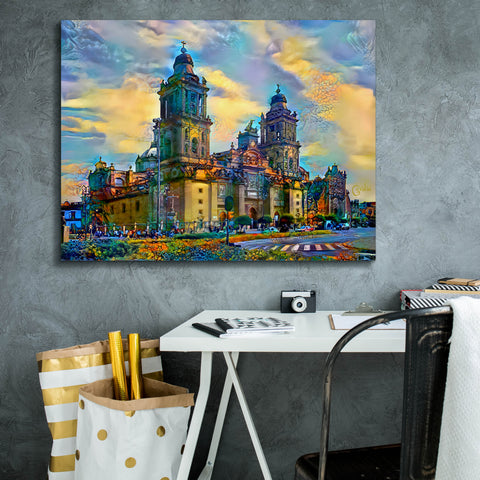 Image of 'Mexico City Metropolitan Cathedral' by Pedro Gavidia, Canvas Wall Art,34 x 26