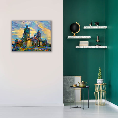 Image of 'Mexico City Metropolitan Cathedral' by Pedro Gavidia, Canvas Wall Art,34 x 26