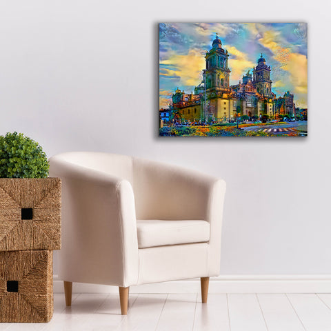 Image of 'Mexico City Metropolitan Cathedral' by Pedro Gavidia, Canvas Wall Art,34 x 26