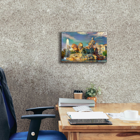 Image of 'Madrid Spain Cibeles Fountain' by Pedro Gavidia, Canvas Wall Art,18 x 12