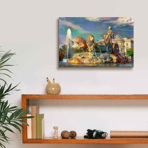 Image of 'Madrid Spain Cibeles Fountain' by Pedro Gavidia, Canvas Wall Art,18 x 12
