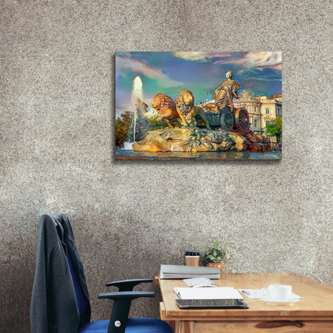 Image of 'Madrid Spain Cibeles Fountain' by Pedro Gavidia, Canvas Wall Art,40 x 26